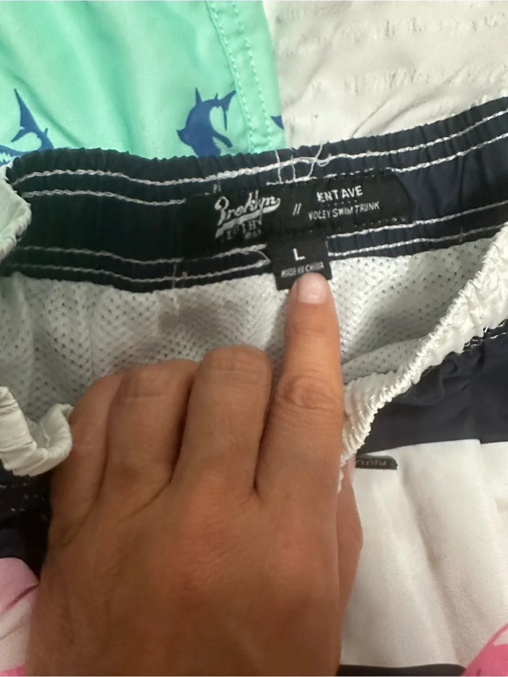 Kids' Mixed-Print Bathing Suit Shorts  - Pink, Mint, Navy, Blue